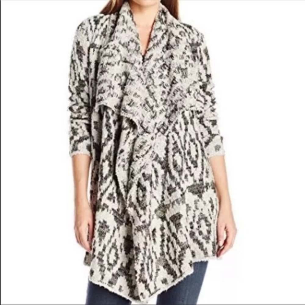 Lucky Brand Gray Cotton Long Cardigan Sweater S